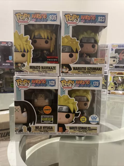 Naruto Shippuden Neji Hyuga Chase, Naruto, Minato Exclusive Funko Pop Lot