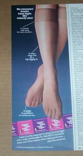 1984 PRINT AD - No Nonsense pantyhose knee highs girl legs hosiery  Advertising $6.99 - PicClick