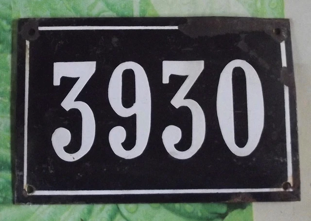 Grande Old Black French House Number 3930 Door Gate da Parete Piatto D Metallo+