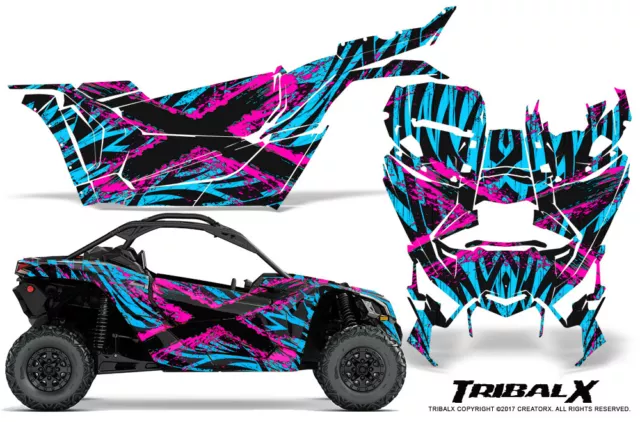 Can-Am Brp Maverick X3 Creatorx Graphics Kit Decals Tribalx Cm Pink Blue Ice