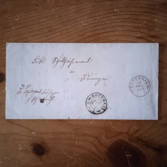 Alt Brief Altdeutschland Historisch mit Inhalt Schultheißenamt 1861 ROTTWEIL