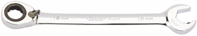 Draper Expert 18mm Hi-Torq Métrique Réversible Cliquet Ouvert/Combi Spanner6850