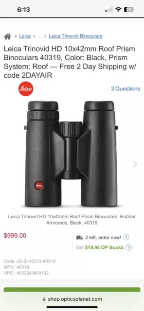 Leica trinovid binoculars 10x32 HD Brand New 2