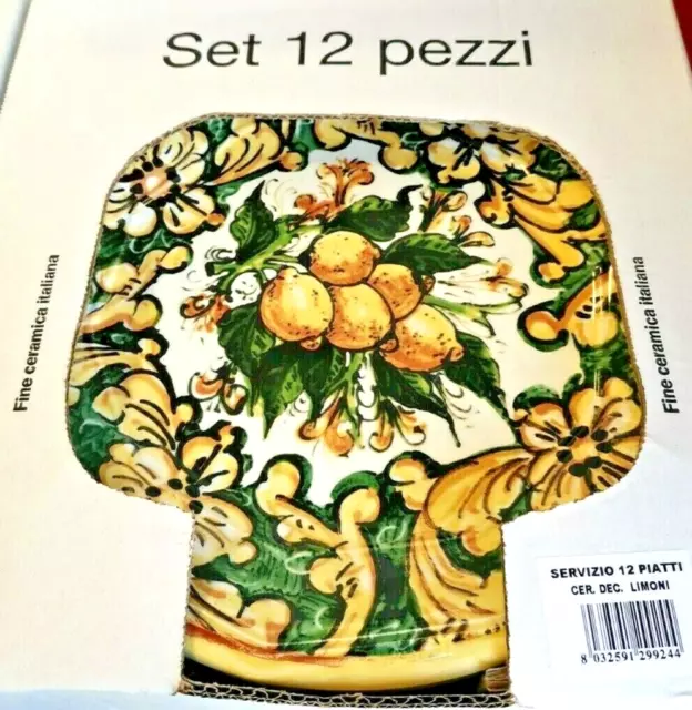 Set Piatti Da 12 Pezzi Fine Ceramica Italiana Piatto Fondo Piano Servizio Tavola