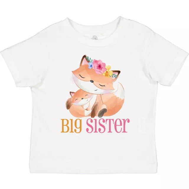 Inktastic Floral Fox Big Sister Toddler T-Shirt Sis Sibling Gift Announcement