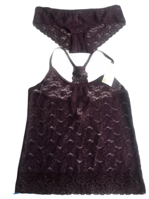 JUICY COUTURE INTIMATES Lingerie Lace Camisole Top & Pantie Set Size Med  12/14 £12.00 - PicClick UK