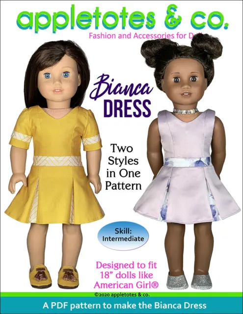 American Girl Doll Sewing Pattern - Bianca Dress Sewing Pattern for 18" Dolls