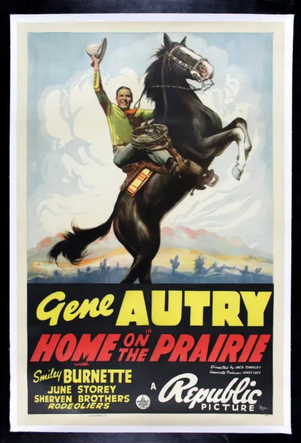 HOME ON THE PRAIRIE ✯ CineMasterpieces MOVIE POSTER GENE AUTRY WESTERN COWBOY