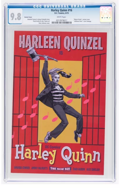 Dave Johnson Harley Quinn 16 Variant Cover (DC, 2015) CGC 9.8 AS ELVIS JAILHOUSE