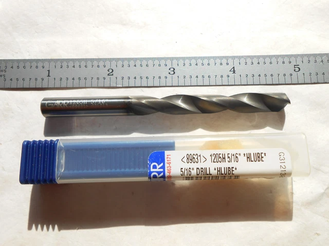 New Garr Usa 5Xd Solid Carbide H.p. Drill 5/16" Dia. X 2-3/8" Loc X 3-3/4" Oal