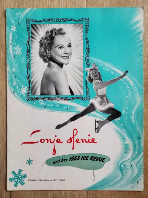 SONJA HENIE 1953 Ice Review Vintage Souvenir Program Olympic World Champ Skating