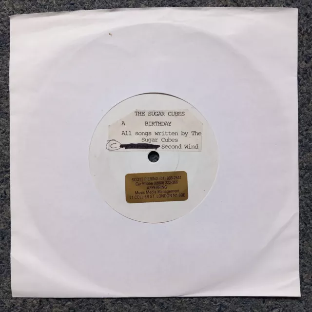 the sugarcubes birthday promo test pressing white label 1987 UK vinyl Bjork