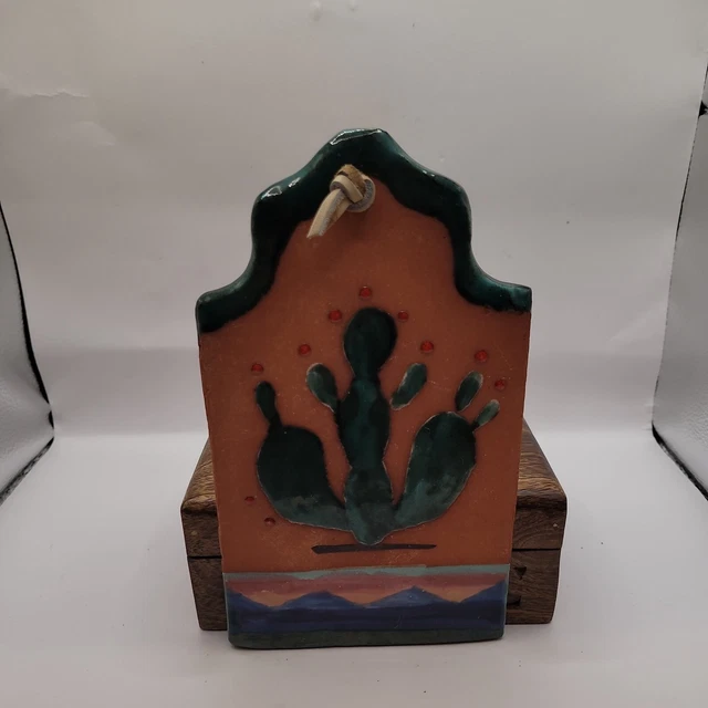 Tecate, Mexico Catus Wall Hanging Glazed Ceramic Tile
