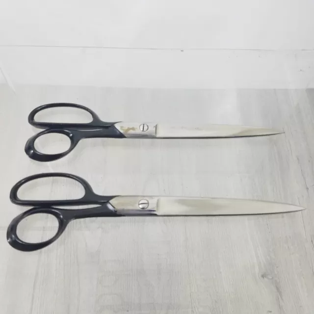 2 Vintage Deluxe Kleencut # 109S 10" Scissors Shears Steel USA