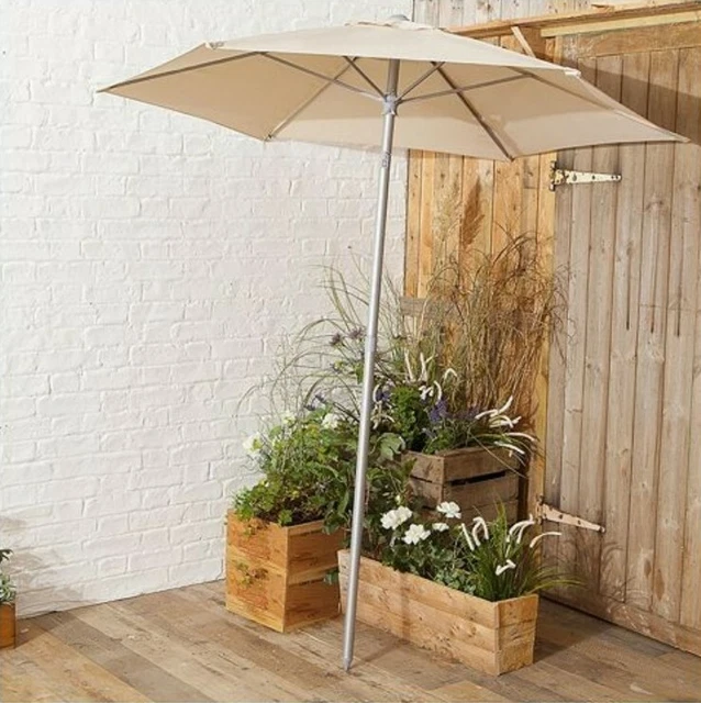 BNIP TESCO TILTING Garden Parasol in Mesh Bag Cream 1.8m