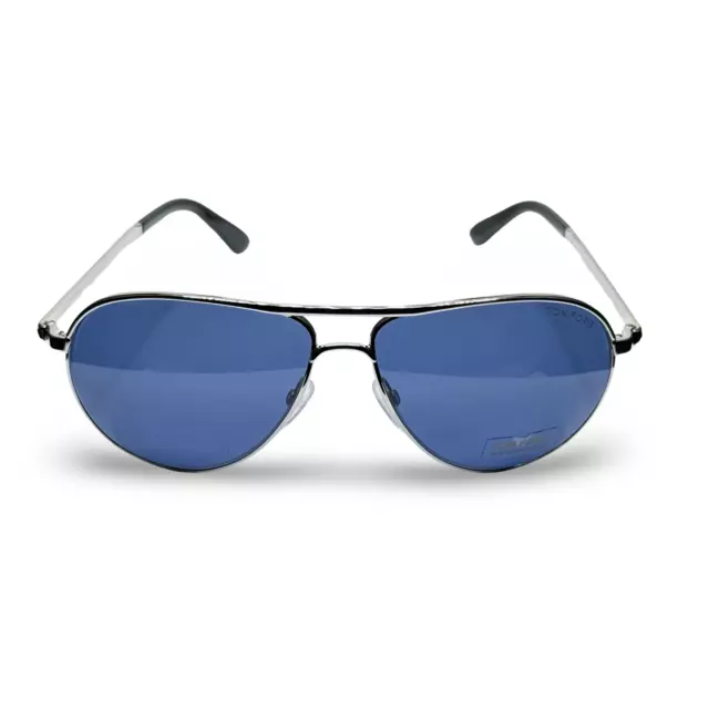 Tom Ford Designer Aviator Sunglasses Rhodium Metal Frame Blue Lens Marko TF144