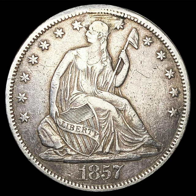 1857-S Seated Liberty Half Dollar Coin NEARLY UNCIRCULATED