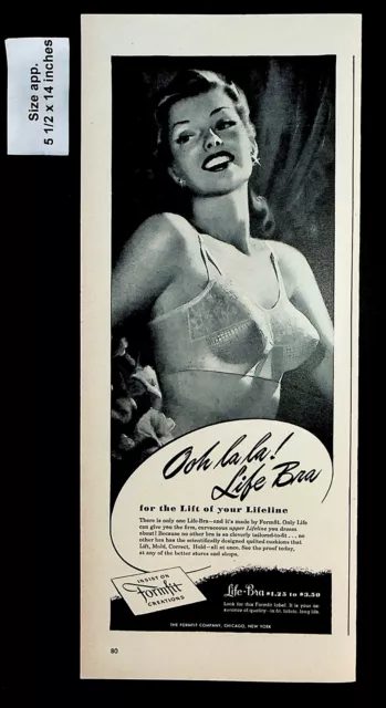 1948 FORMFIT CREATIONS Life Bra Woman Underwear Bra Form Vintage Print Ad  30961 $4.98 - PicClick