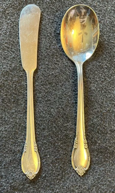 Remembrance Silverplate 1847 Rogers Bros Butter Knife & Sugar Spoon