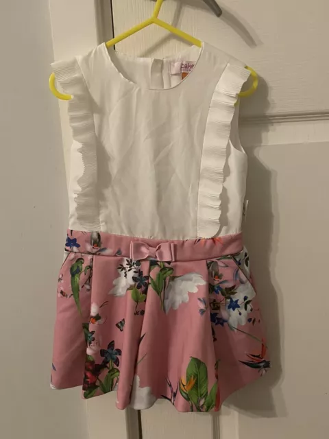 Ted Baker Girls Pink / White floral playsuit - worn once age 3-4