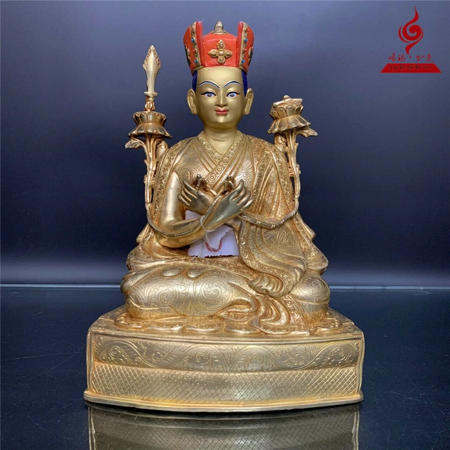 13'' Antique Tibetan Buddhism temple Bronze gilt Tai Situ Rinpoche Buddha Statue