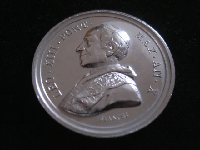 Mds Vatikan Vaticano Medaille 1888 "Leo Xiii Pont Max An X.", Silber    #43
