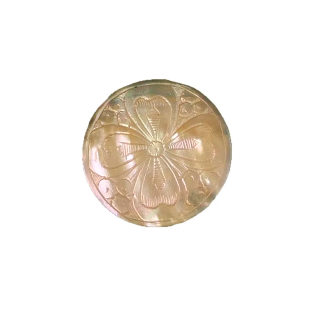 Bouton Bijou Vintage Argenté Avec Fleur En Relief Et Cristaux - Modèle 3223