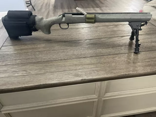 Remington 700 Sa Hogue overmolded ghillie green pillar-bedded stock