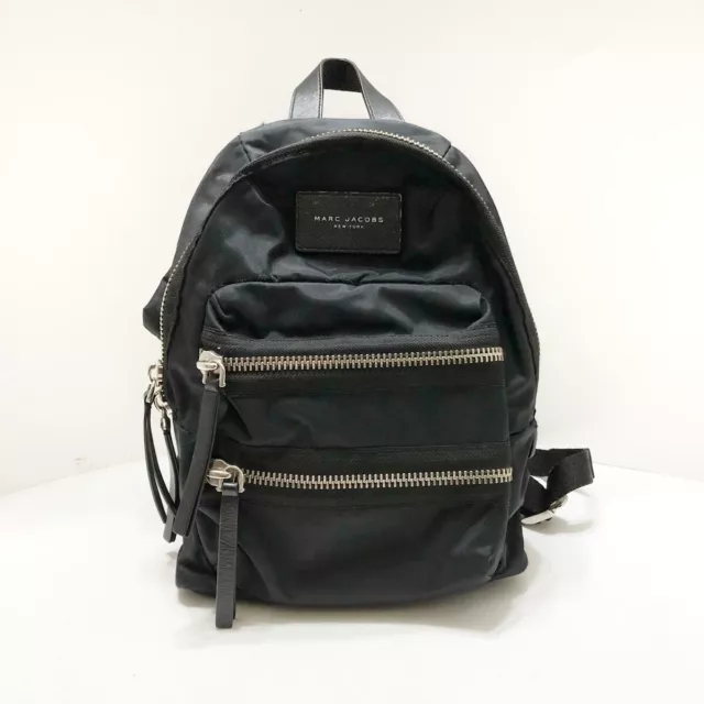 Auth MARC JACOBS Biker Backpack - Black Nylon Leather Backpack