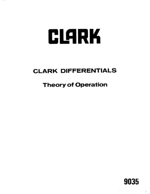 9035 Differential Theory of Operation Manual Fits Clark