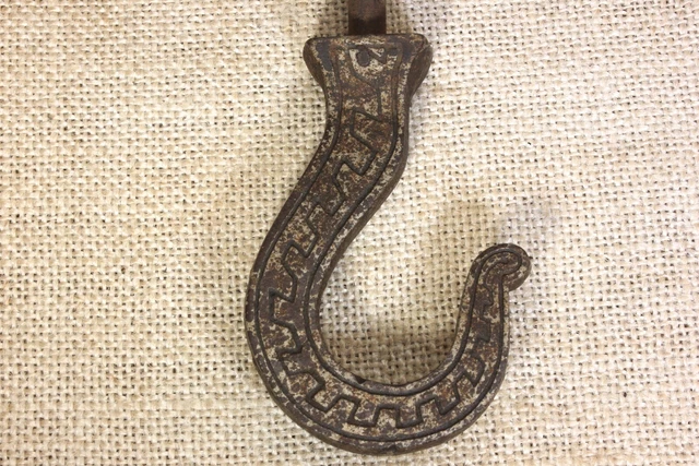old Ceiling Plant Hook chandelier bird cage hanger 11 1/4" rustic nickel vintage 3