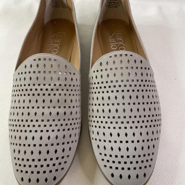 Franco Sarto Factor Size 6.5 M Perforated Flats Slip On Loafer Shoes Womens Tan