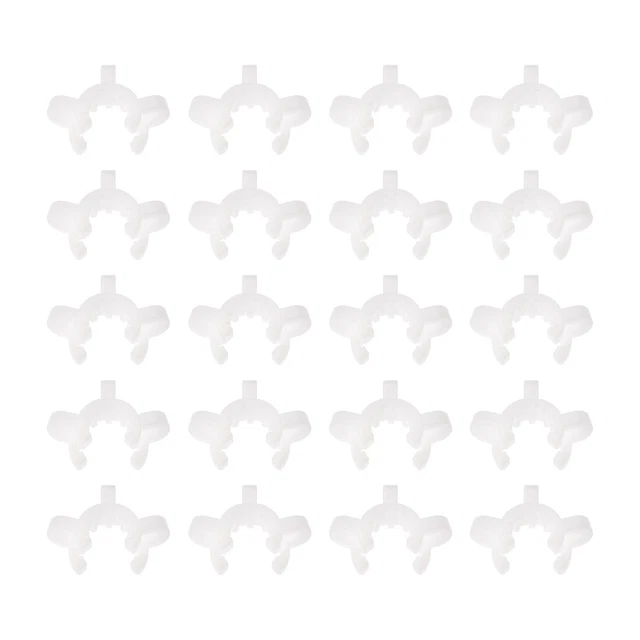 Lab Joint Clip Plastic Clamp for 14/20 or 14/35 Glass Taper Joints White 20Pcs