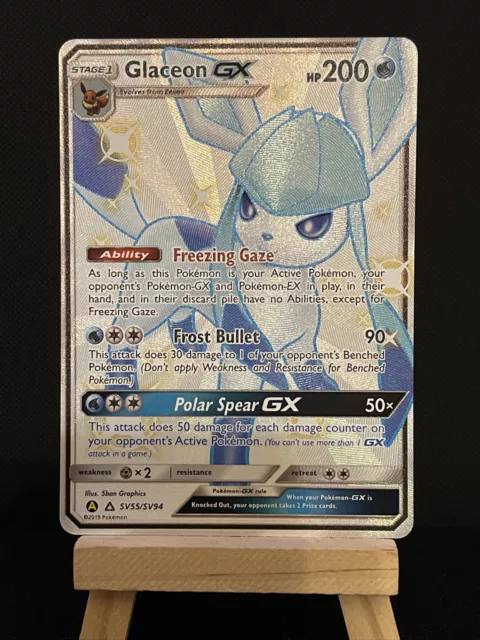 Pokémon Karte Glaceon GX SV55/SV94 Full Art versteckte Schicksale fast neuwertig