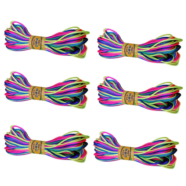6 piezas colorido cable de recorte de nailon 20 m cuerda nudo chino