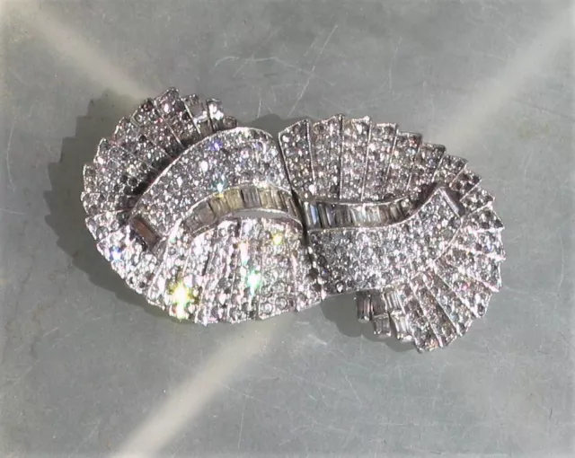 Vintage Coro Duette Art Deco Rhinestone Brooch 1930's Signed