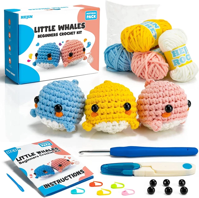 BEGINNER CROCHET KIT, Crochet Kits for Kids and Adults, 3PCS Crochet