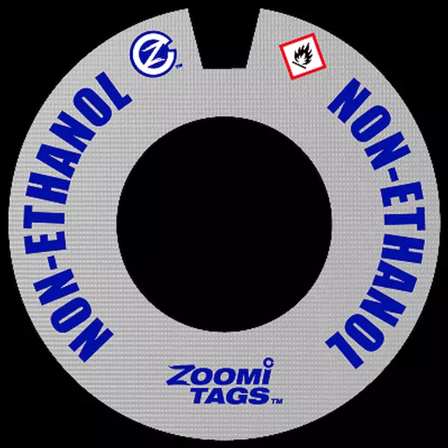 zOOmitags NON ETHANOL gas can ID Tag GASOLINE car auto truck fuel NO ETHANOL