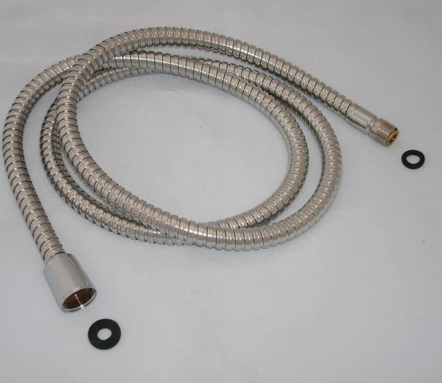 Küchenmischer Wasserhahn Auszieh Flexi Schlauch, Edelstahl 1,5 M, M15 Stecker & 1/2" Bsp Enden
