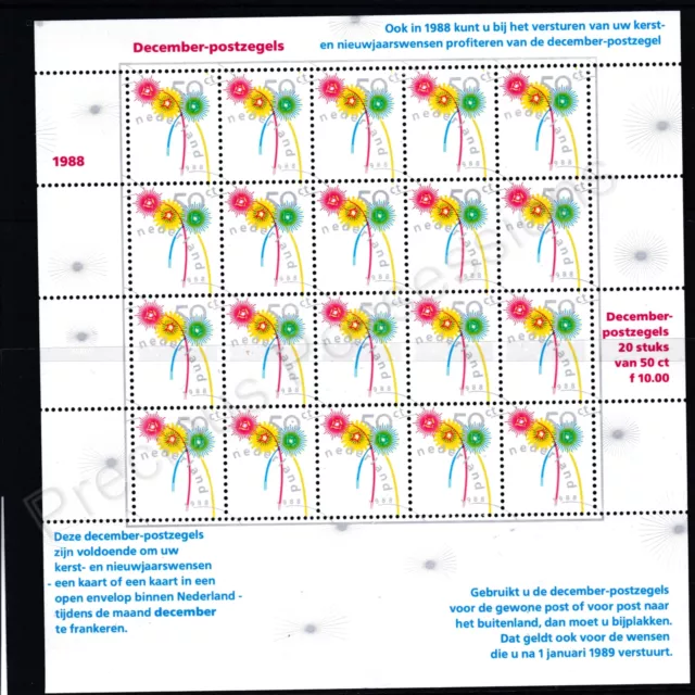 Netherlands Mnh Stamp Sheet 1988 Christmas Full Sheet Sg 1547