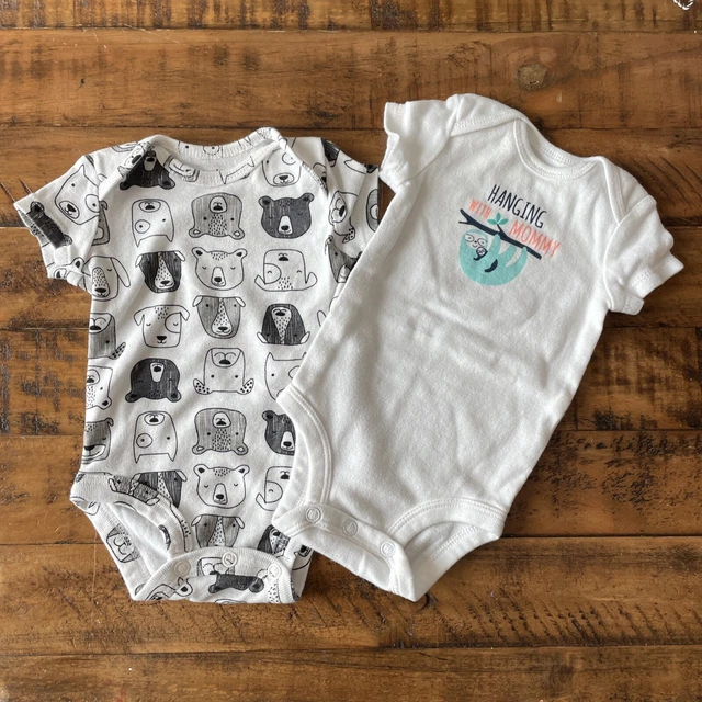Carter's Infant Baby Boy Short Sleeve Bodysuits NB Lot Of 2. Excellent!