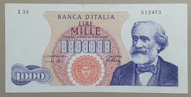 Banca D'italia Lire 1000 Verdi  1° Tipo Decr. 10/08/1965 Carli Febbraio Spl