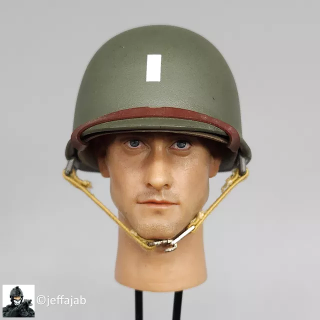1:6 Dragon WWII US M1 Helmet w/ Officer Rank Insignia for 12" Figures Army USMC