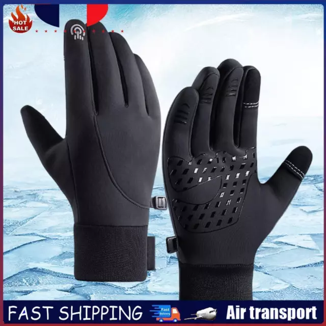 Outdoor Sport Ski Gloves Waterproof Keep Warm Gloves Touch Screen (Black XL) FR