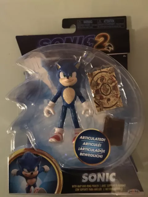 Sonic The Hedgehog 2 Movie: 4-Inch Sonic with Map Action Figure *NEW*