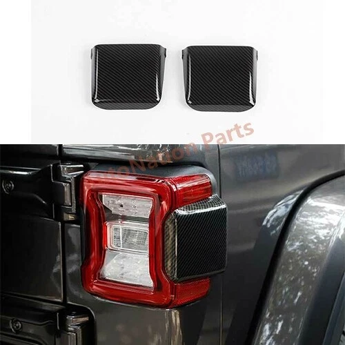 1Set Lamp Guard Rear Tail Light Carbon Fiber For Jeep Wrangler JL 2018-2022