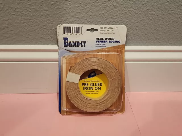 Band-It White Birch Real Wood Veneer Edging Red Oak 3/4" x 25'