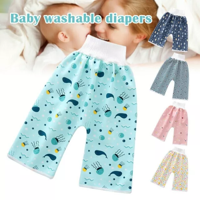 Kids Comfy Children Baby Diaper Skirt Shorts Washable Nappy Pant Waterproof US