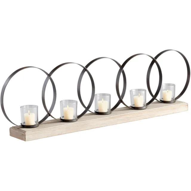 Cyan Design 05085 Ohhh Candle or Candle Holder Raw Iron And Natural Wood