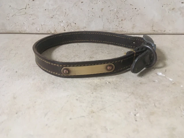 Bello Qualità Vecchio Pelle & Cane Collare 48.3cm